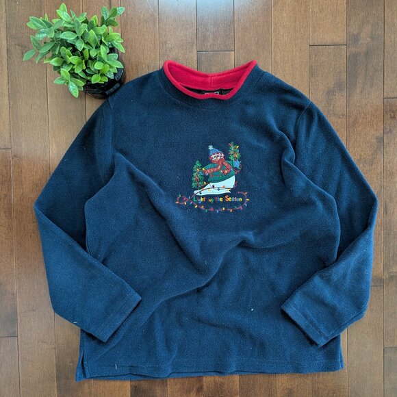 CHRISTMAS SNOWMAN FLEECE VINTAGE SWEATSHIRT - Picture 1 of 2